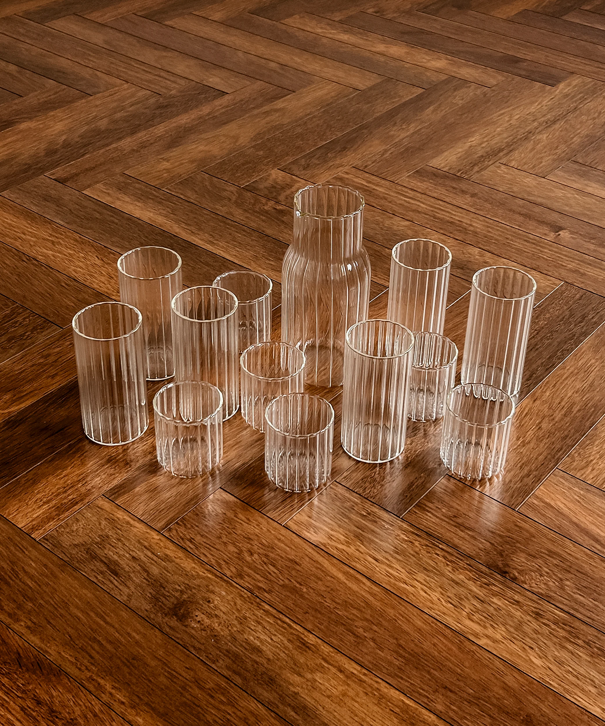 Wasserkaraffe & Gläser-Set Streifen-Design | Norway - Image 14