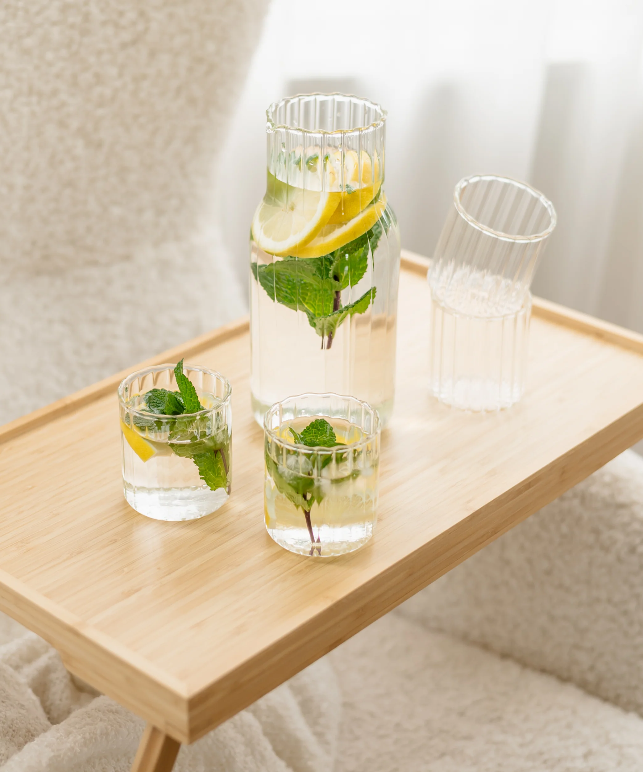 Wasserkaraffe & Gläser-Set Streifen-Design | Norway - Image 9